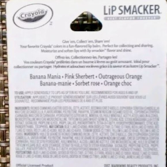 2PK NIP Lipsmacker Crayola Best Flavor Forever Lip Balm OR/NANA 3 IN EACH PACK - Picture 2 of 3